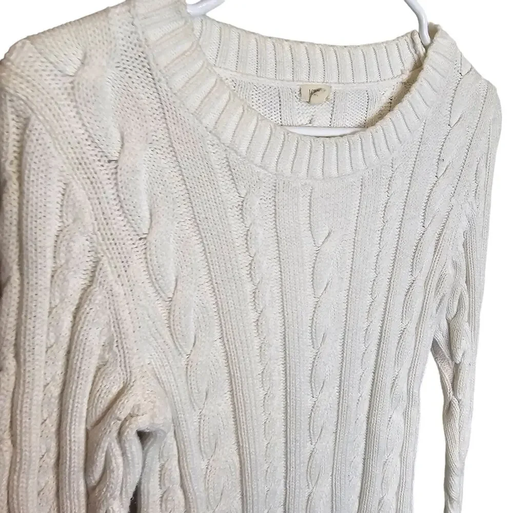 J. Crew Womens Cable Knit Sweater Size S Classic Old Money Minimalist Ivy League